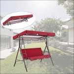 Cover set for garden swing, replacement canopy and seat cover, red, waterproof